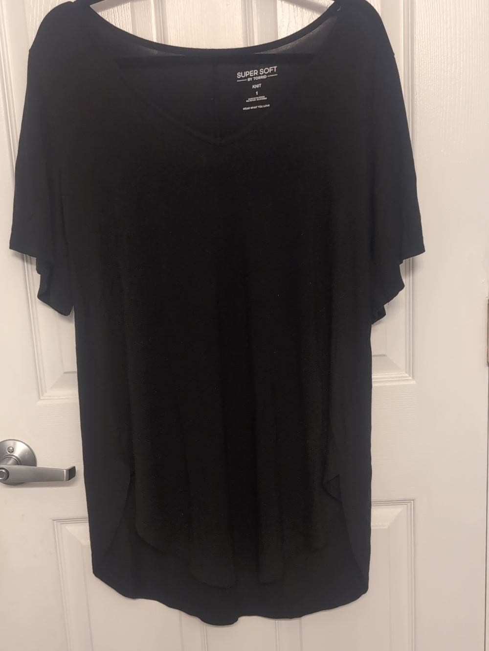 Super Soft Black V-Neck Tunic Top